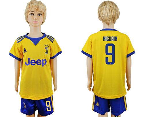 Juventus #9 Higuain Away Kid Soccer Club Jersey - Click Image to Close